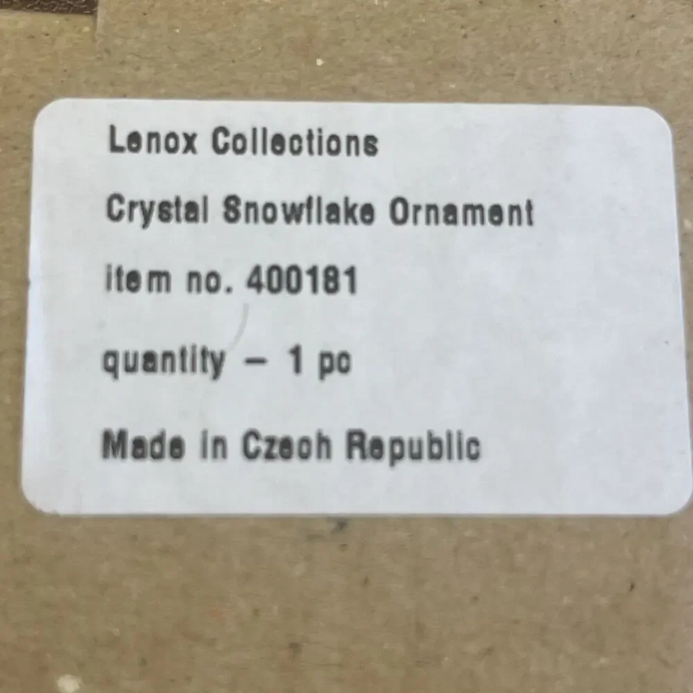 RM1020 Vintage Lennox Snowflake Crystal Glass Ornament